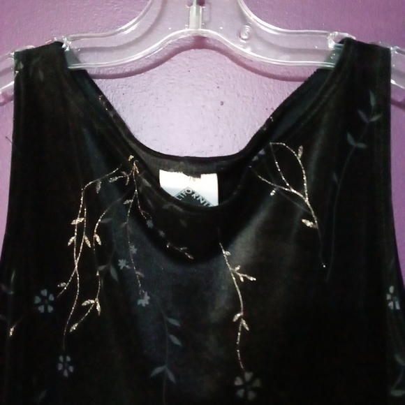 Black Velvety Shift Dress - Picture 3 of 3